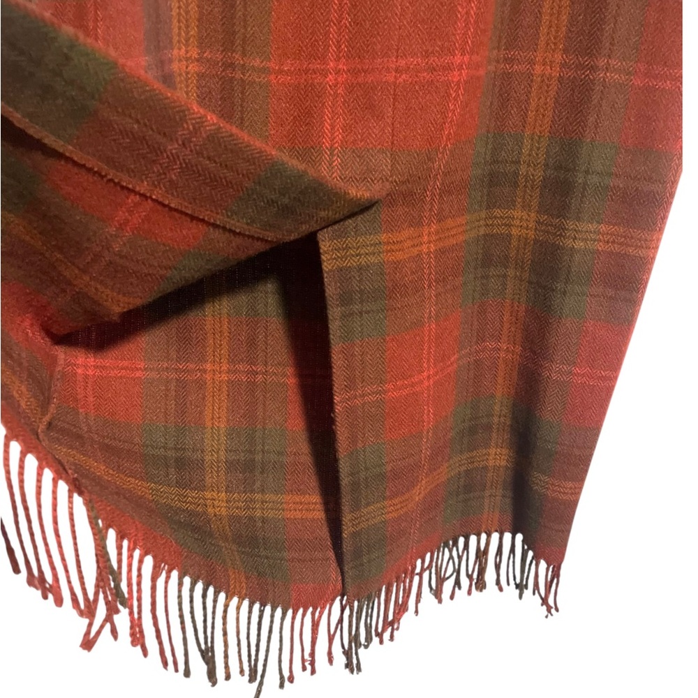 VTG Requirements Size 12P Skirt Wool Blend Fringe Plaid Academia Fall - Picture 4 of 10
